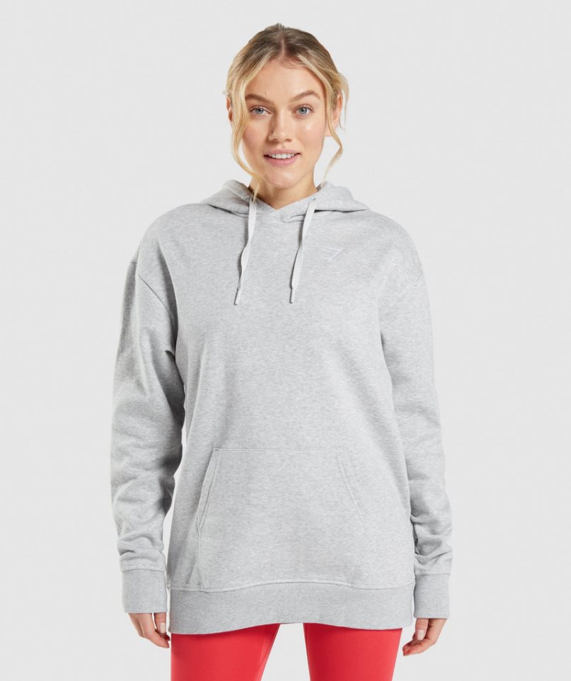 Bluzy Z Kapturem Gymshark Treningowe Oversized Damskie Głęboka Szare | PL 157SCK